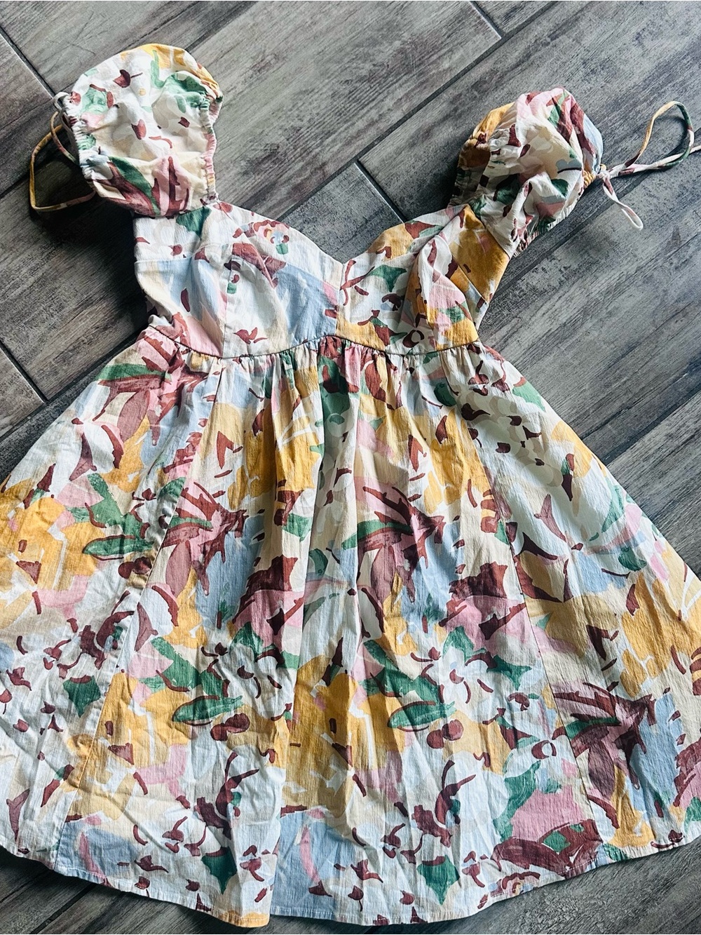 Abercrombie & Fitch Floral Maxi Dress in White, Yellow, Pink, Green